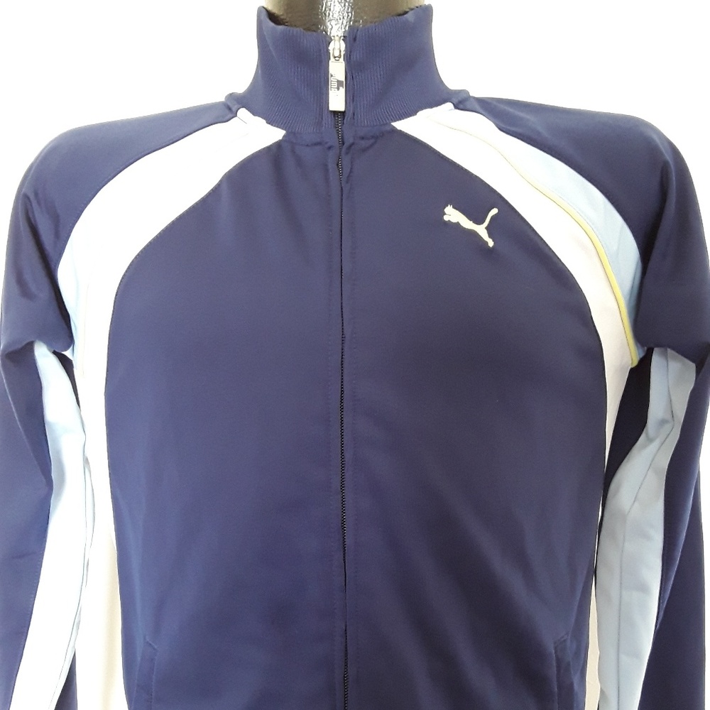 Puma boys sport blue jacket full zipper size L - Picture 1 of 6